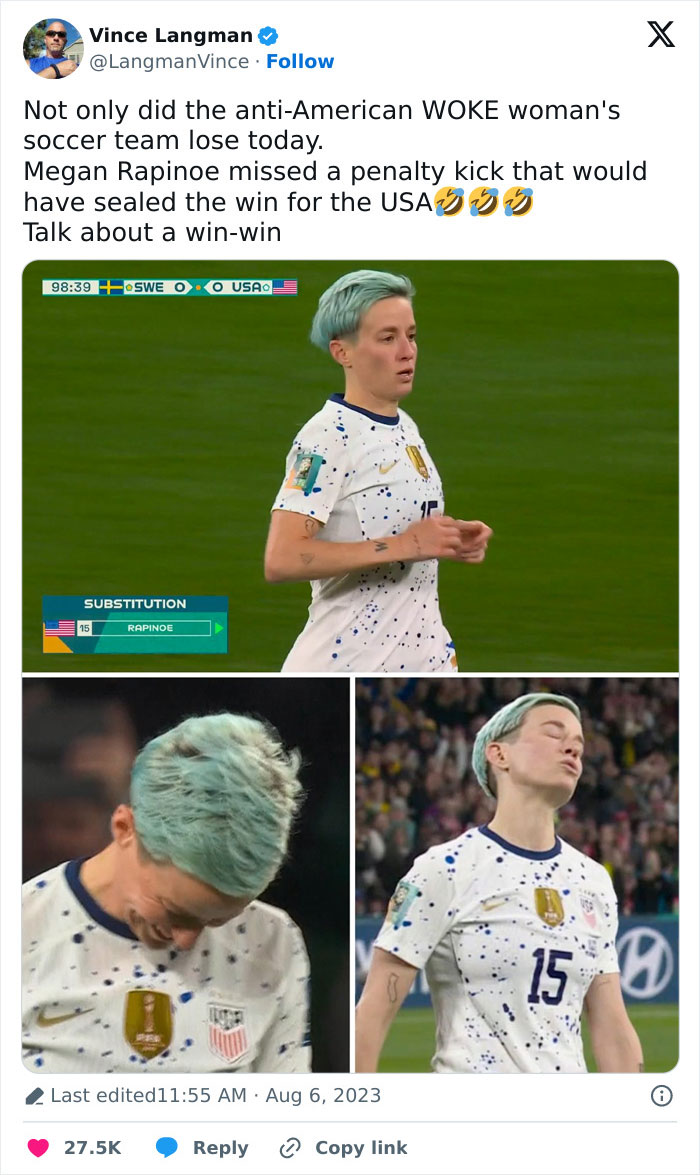 Megan Rapinoe Misses The World Cup&rsquo;s Penalty Shot, Is Slammed By Fans For Confusing Reaction