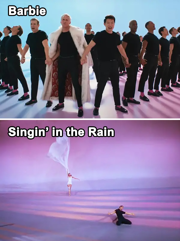 When Ken Sings "I'm Just Ken" During The War Of The Kens, And It Turns Into An Iconic Dance Number, The Set And Costumes Are Similar To The Dream Ballet In Singin' In The Rain (1952)