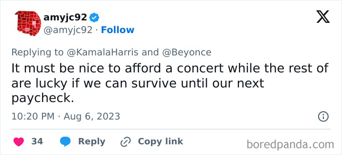 Vice President Kamala Harris Makes People React After Attending Beyoncé Show In A Gold Shirt Vice President Kamala Harris Makes People React After Attending Beyoncé Show In A Gold Shirt