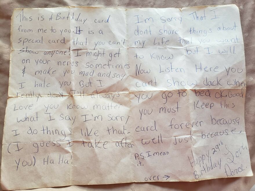 Birthday Card From My Daughter.