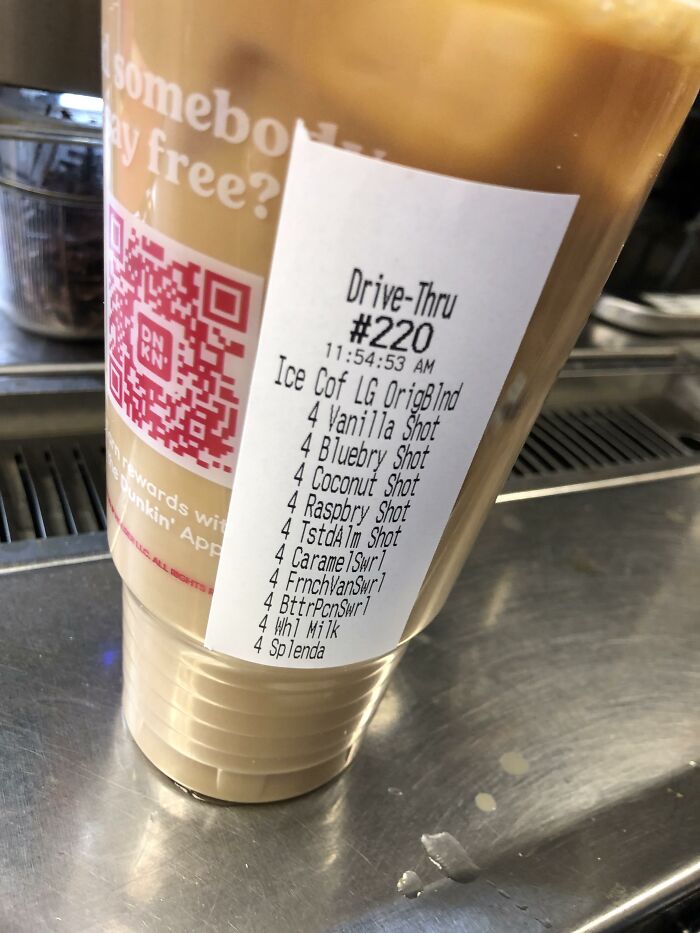 In Contrast To “Would You Like Some Coffee With Your Sugar? 😂” Posts, I Enjoy The Very Rare Occasion We Get Superrrrrr Long Stickers (A Very Rare Regular Who Orders Every Flavor Except Hazelnut & Mocha)