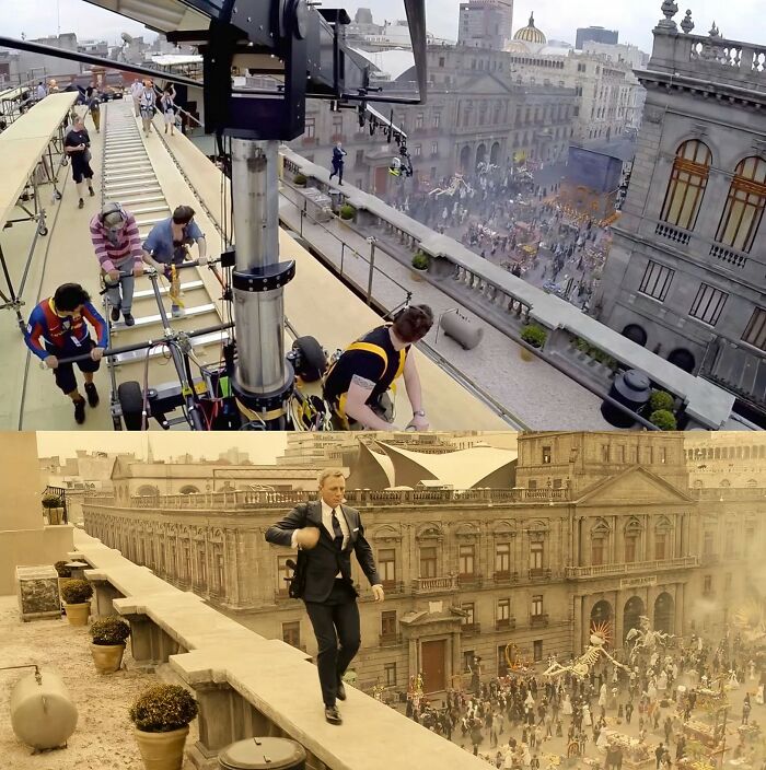 Filming The Opening Scene For Spectre (2015)