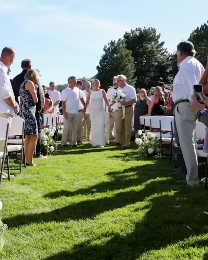 Bride Asks 15 Men That Helped Her Escape Abuse To Walk Her Down The Aisle