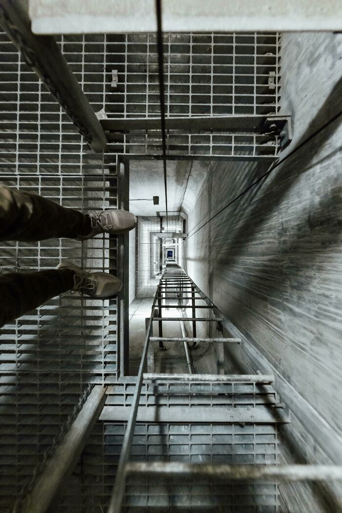 Looking Down A Long Shaft