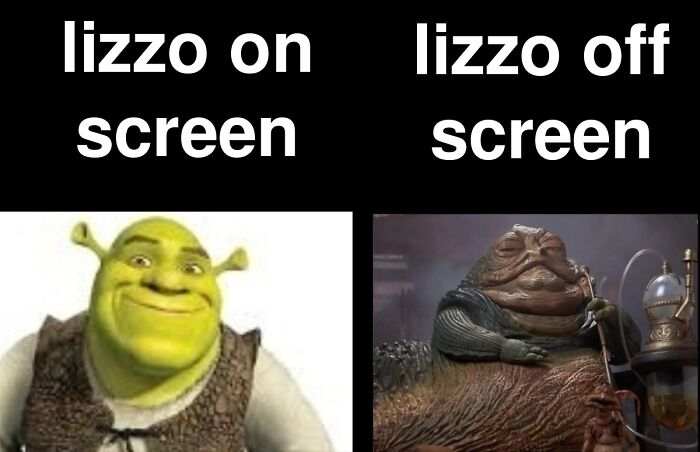 Shrek meme with humorous text comparing "on screen" vs "off screen" characters.