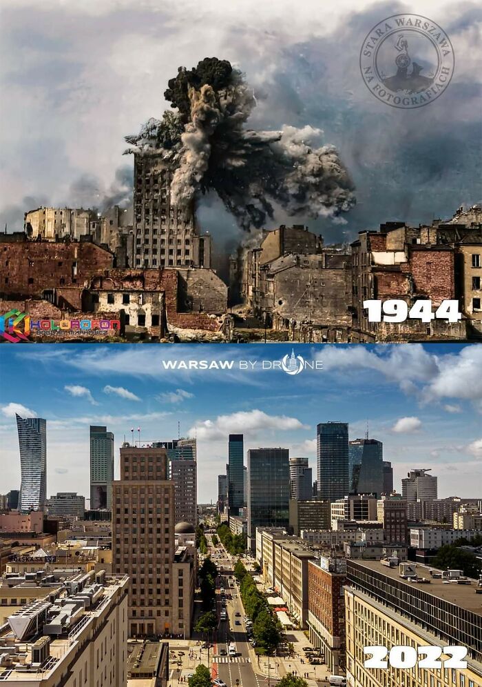 El centro de Varsovia, 1944/2022