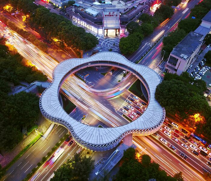 Pedestrian Overpass In Shenzhen, China