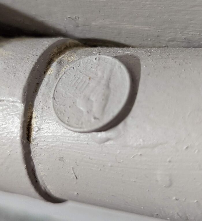 Landlord May Have Broken A Sweat If He Moved That Penny Before Painting