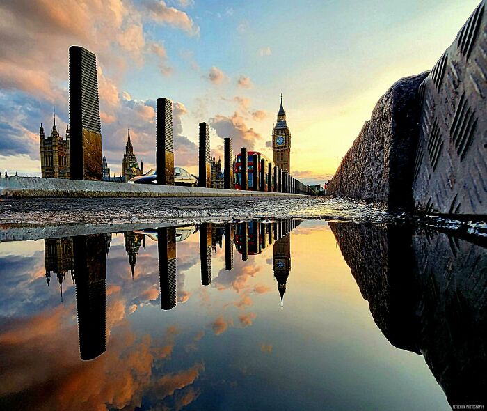 ITAP Of A Puddle Reflection In London