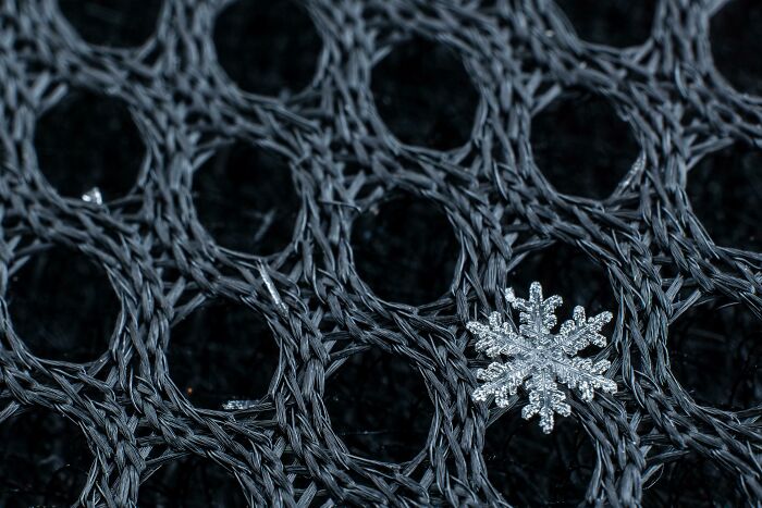ITAP Of A Snowflake That Fell Onto My Backpack