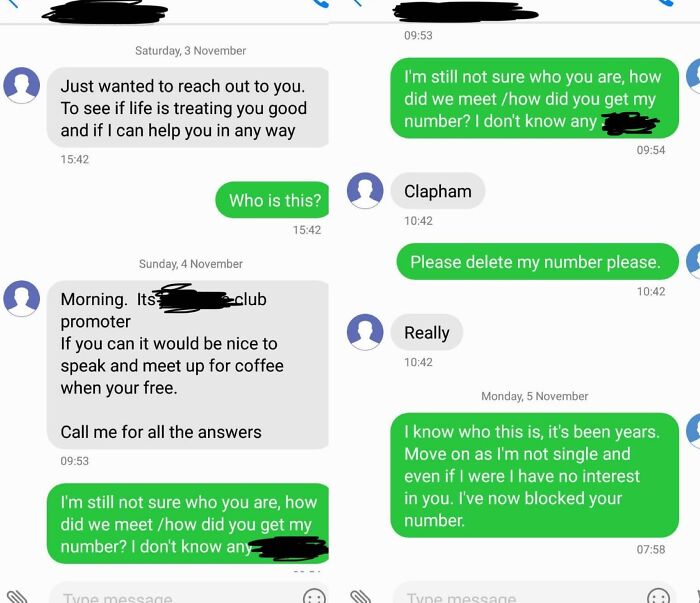 My Sisters Stalker Of 3 Years With A New Number After Being Blocked Everywhere Else