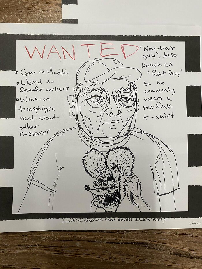 My Coworker And I Draw Caricatures Of Problem Customers