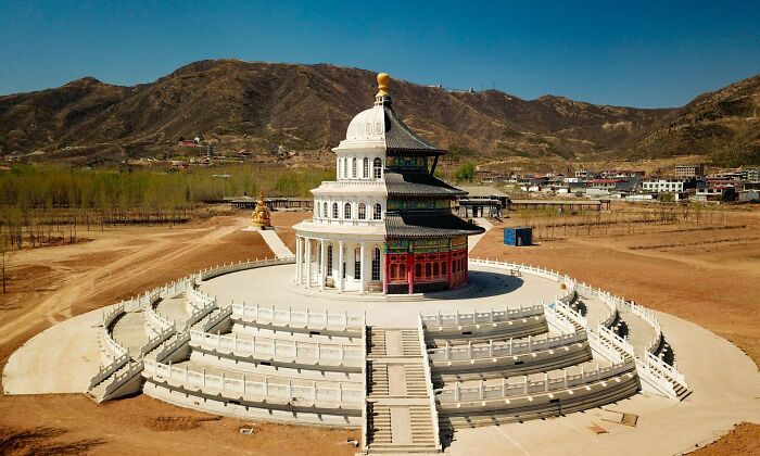East Meets West In A Hybrid Building In An Unfinished Theme Park In Shijiazhuang, Hebei, China