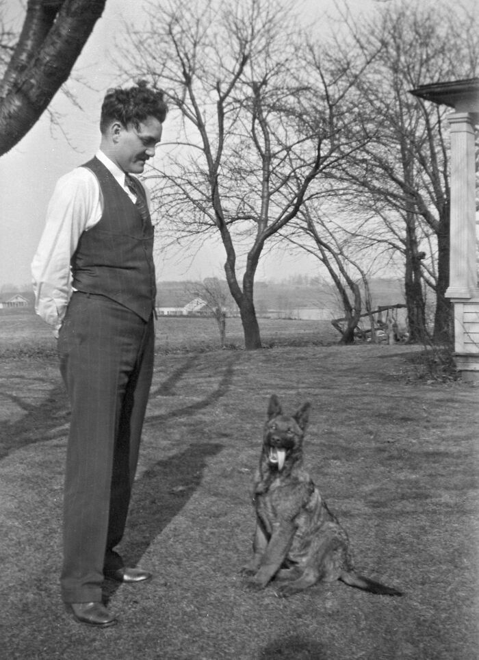 My Father And His Dog "Thunder" In 1929