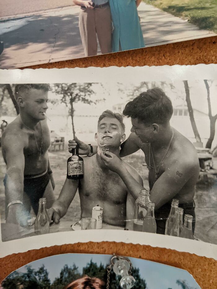 My Grandpa Getting Shaved In Ww2 By His Buddy