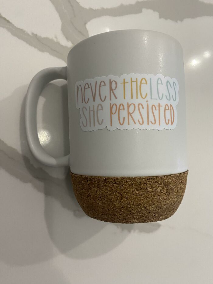 Got Laid Off From My Job. I Have A Mug I Really Love But Has My Old Company’s Logo On It. Instead Of Throwing It Away, I Ordered A $3 Waterproof Vinyl Sticker To Put Over It. I Love The Mug Even More!