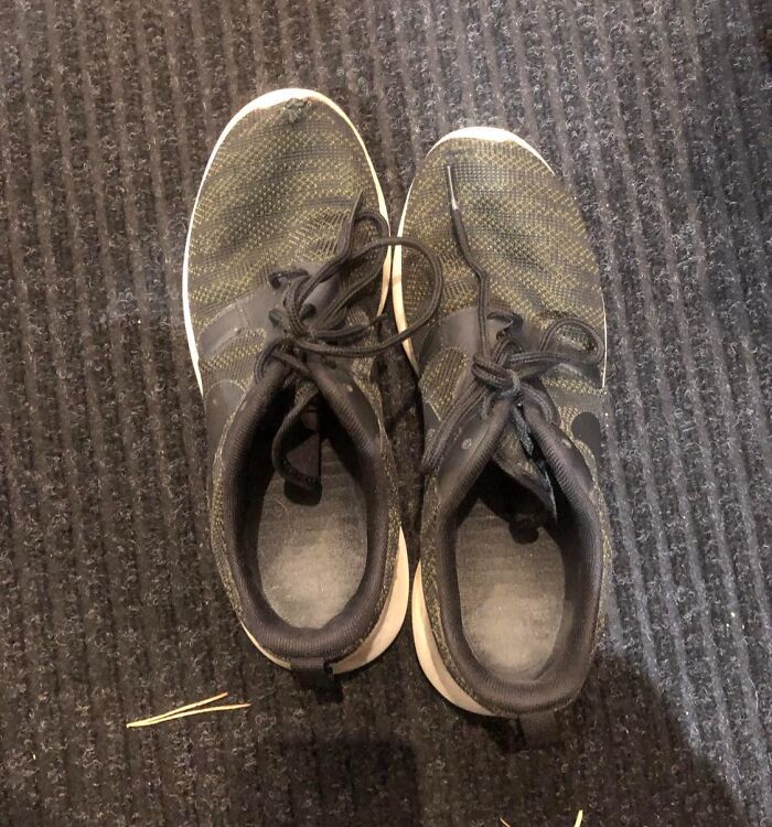 These Shoes At Home. Their Owner Remains A Mystery. We Threw Them Away Though