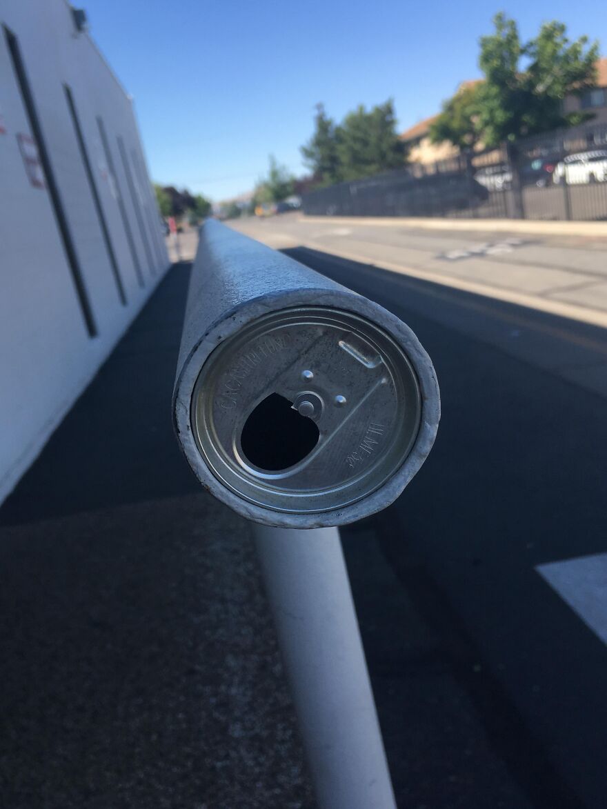 Soda Can In Railing Soda Can In Railing