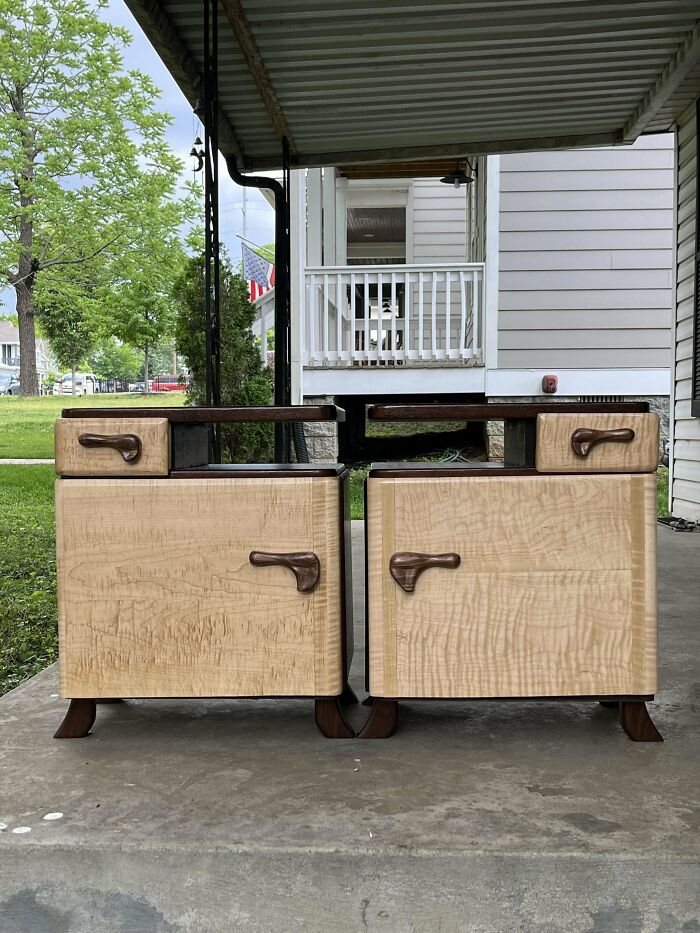 Latest End Tables Build. Mahogany/Maple/Walnut