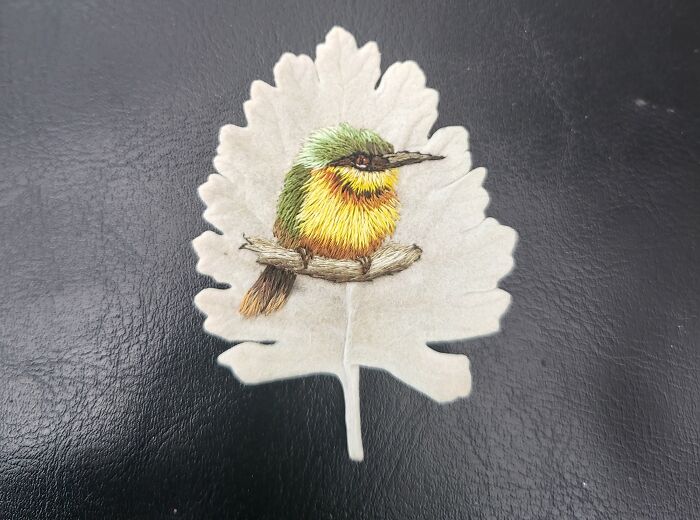 Bee Eater On A Tropical Leaf