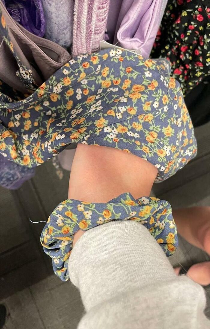 The Fabric Of A Shirt At A Thrift Store Is The Same As My Scrunchie