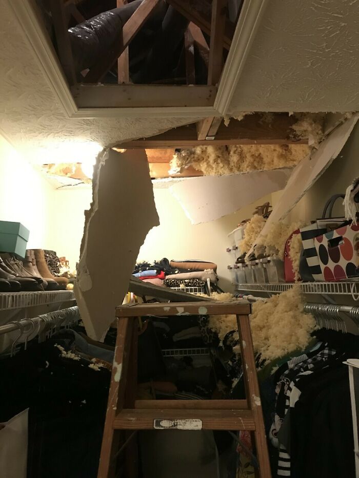 GF And I Have Covid. Heater Went Out, Technician Can't Come Out Due To Quarantine. Decided To Try And Fix It Myself. Tripped Over A Pipe And Fell Through The Ceiling. Anyone Need A Handyman?