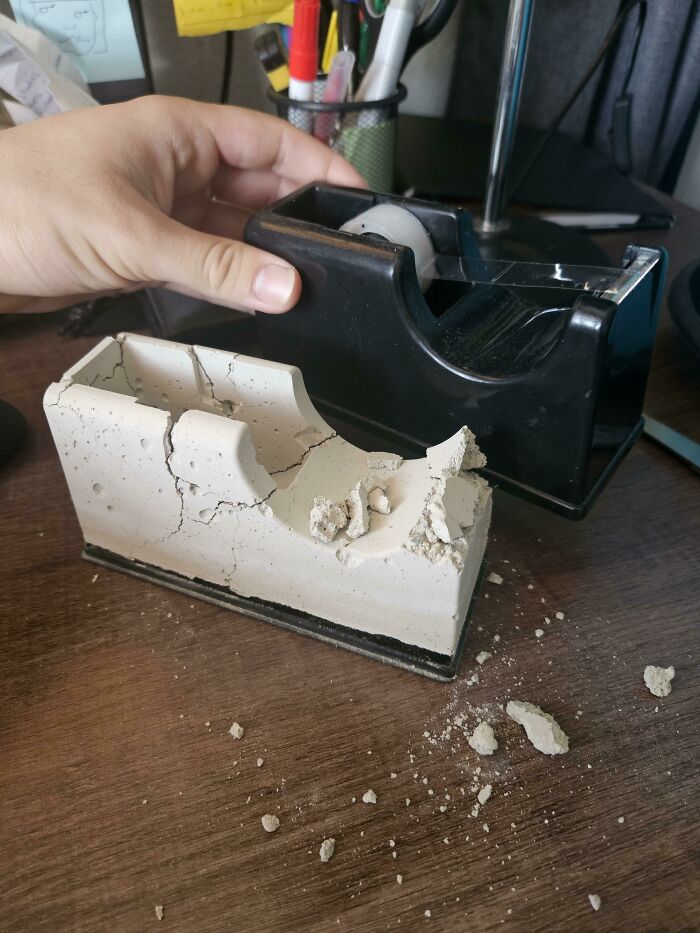 I Wanted To Grab Some Tape To Wrap A Present And The Bottom Just Fell Out. Looks Interesting Tho