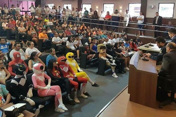 Attending The Meeting In The Town Hall After Defeating The Evil Villain