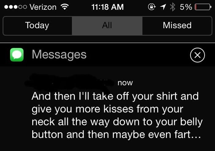 Girl Decided To Send Me A Sexy Text Message. The Preview Cut Off At A Very Unsexy Moment