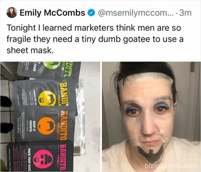 Must Be Manly Even While Sheet Masking