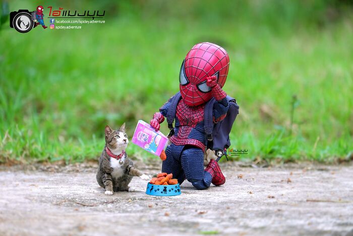 Artist Puts Baby Spider-Man And Animals In The Funniest Scenes (50 New Pics)