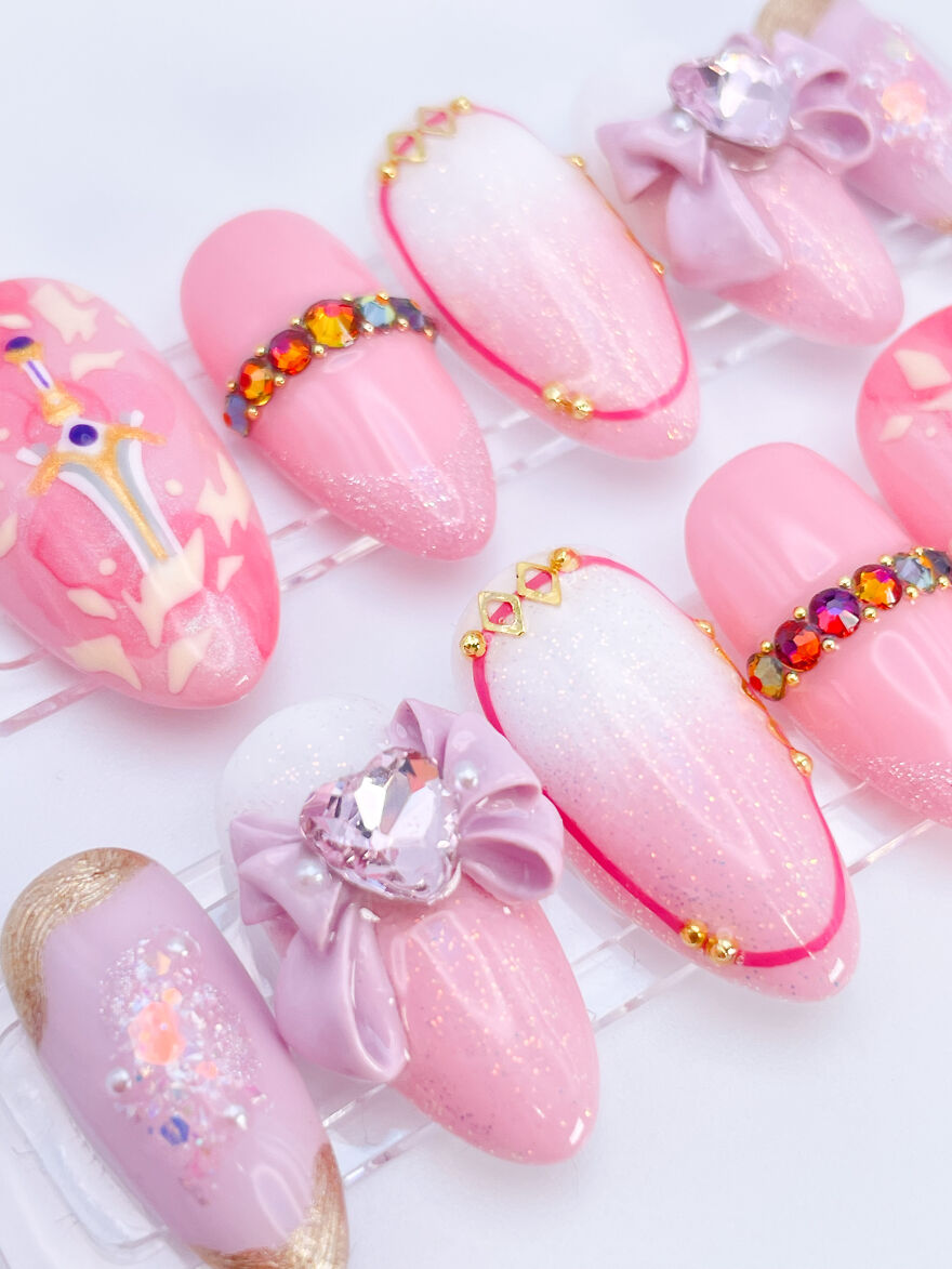 Sword Art Online- Asuna Inspired Nail Art Set