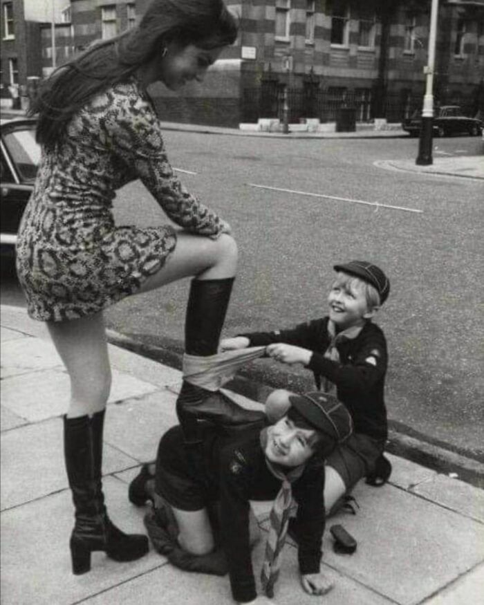 Two Cub Scouts Taking Part In Operation Shoeshine, A Seven-Day Campaign During Scout Job Week