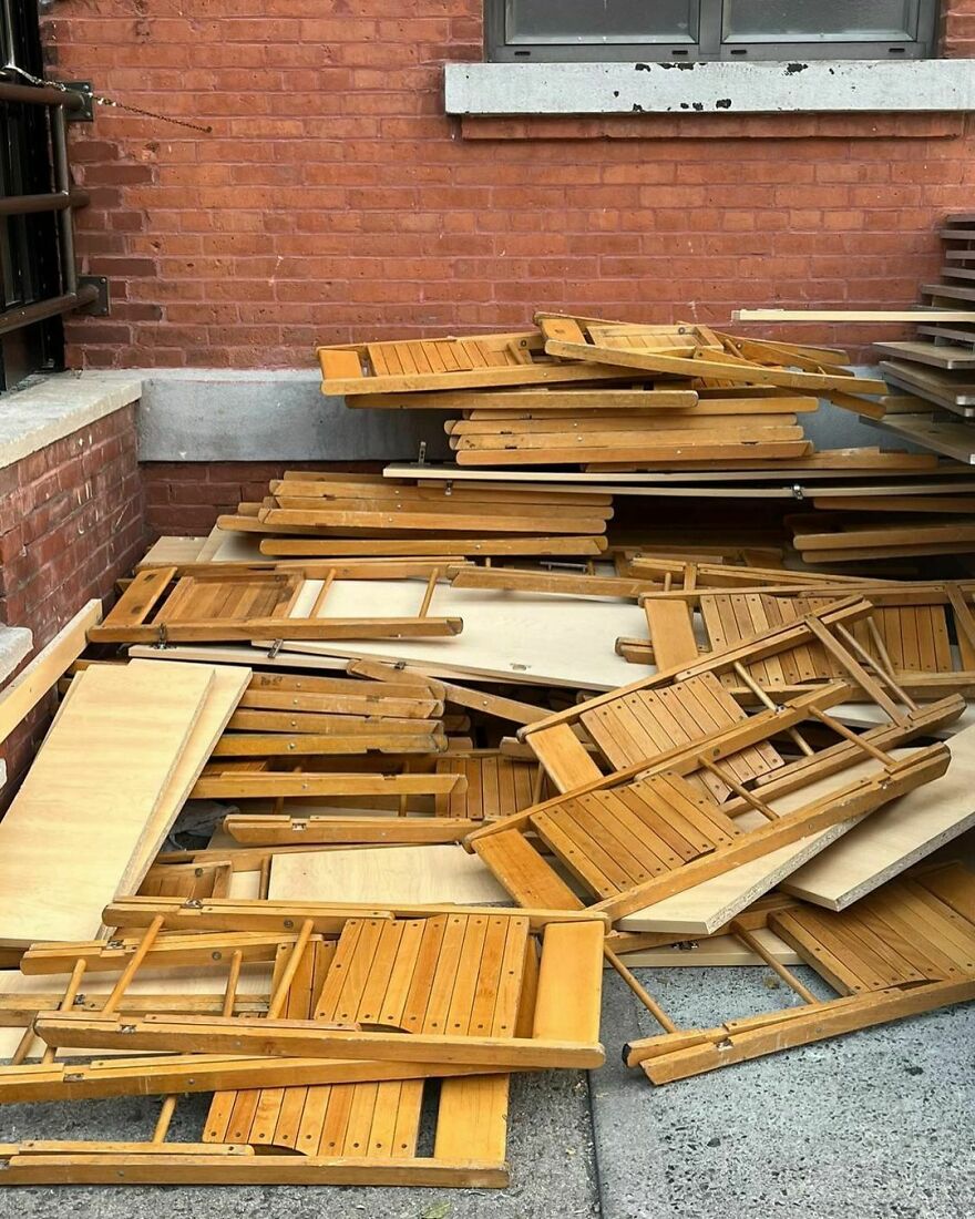 Ummm&hellip; someone has to be able to use these tables and chairs no???? Let people know! Wythe & Penn