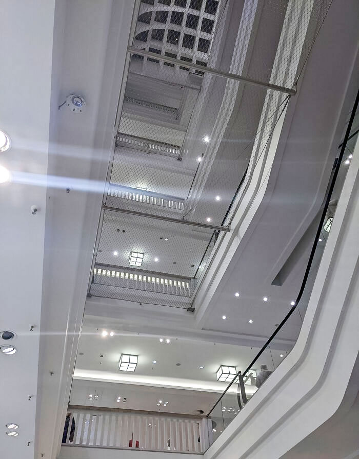 Several Safety Nets In A Tall Department Store In Berlin
