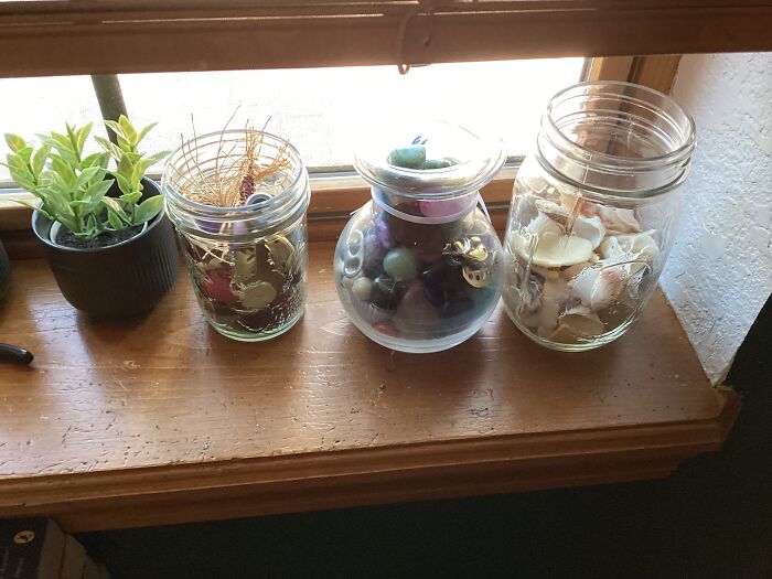 My Collection Of Items Aka My Treasure Hoard Aka My Shinies 80 Buttons 61 Rocks 1 Rainbow Arrowhead 2 Smashed Pennies 3 Pennies I've Found On The Ground 1 Nickel I've Found On The Ground 2 Quarters I've Found On The Ground 1 Hairclip 5 Soda Tabs 3 Pebbles 3 Marbles 4 Bottle Caps 6 Keys 5 Beads 1 Earring 1 2/3 Teeth 1 Small Chain 1 Screw Thingy I Found In The Street 1 Nut/Bolt Type Thingy 1 Glass Shard 1 Glass Heart 4 Painted Seashells 1 Craft Feather (My Mom Made Me Throw Away The Real Ones) 1 Gold Tassel 1 Piece Of Coral 1 Pearl 52 Seashells Collected From Beaches 31 Pieces/Shards Of Seashells Collected From Beaches