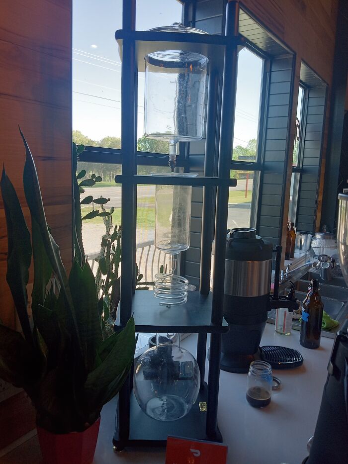 It's A Coffee Maker. Water, And Ice If A Cold Brew Is Being Made, Go Into The Top, Then The Coffee Grounds And Filter In The Middle Section And Then It Slowly Drains Into The Bottom. Momentum Coffee Gassville, Ar