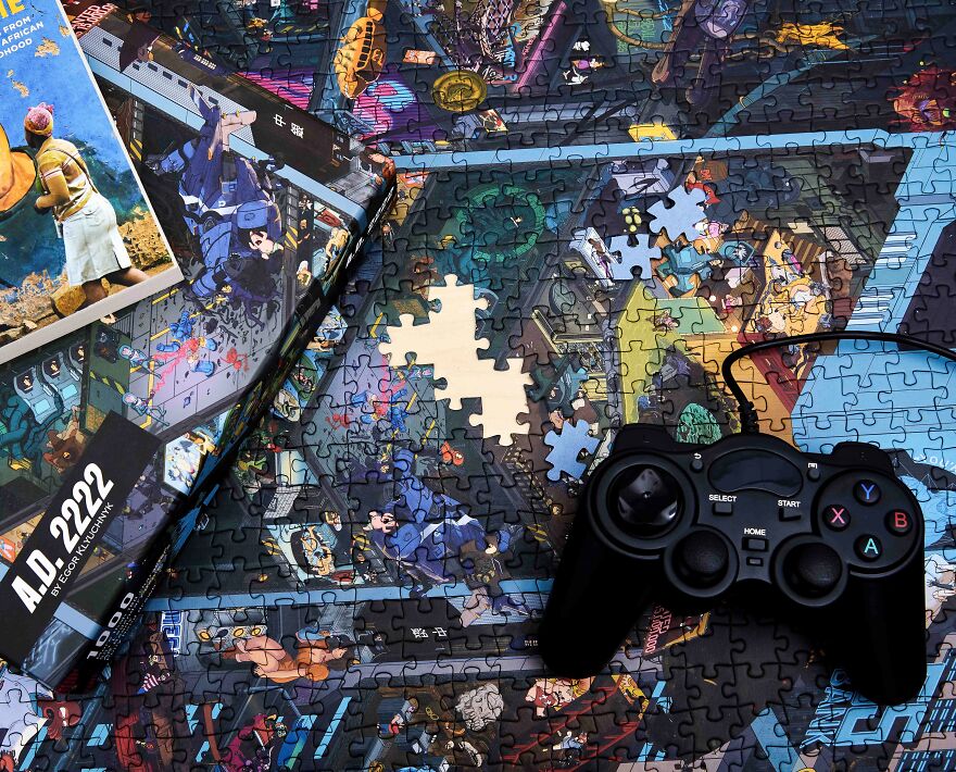 Ukrainian Artist Made Cyberpunk Jigsaw Puzzles With 650 References To Pop Culture