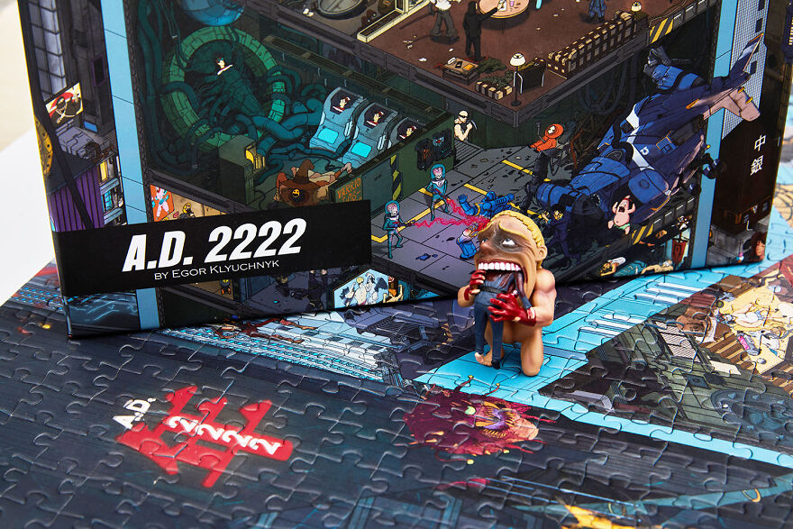 Ukrainian Artist Made Cyberpunk Jigsaw Puzzles With 650 References To Pop Culture