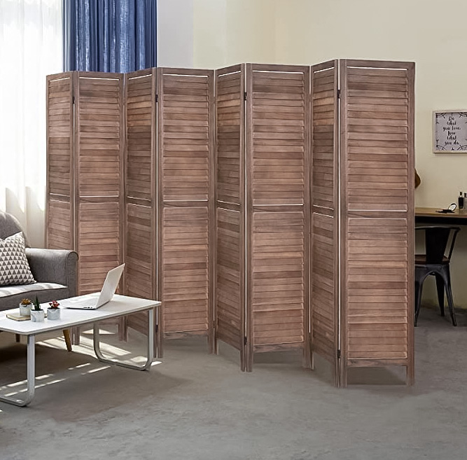 Eight panel louver room divider Eight panel louver room divider
