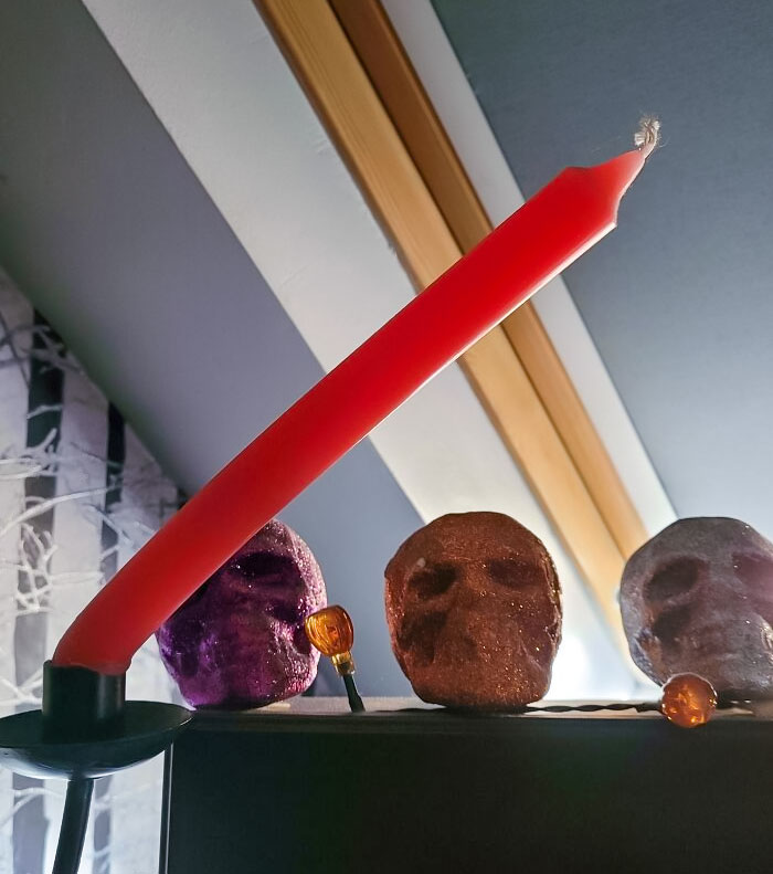 How This Candle Melted In The Sun's Heat