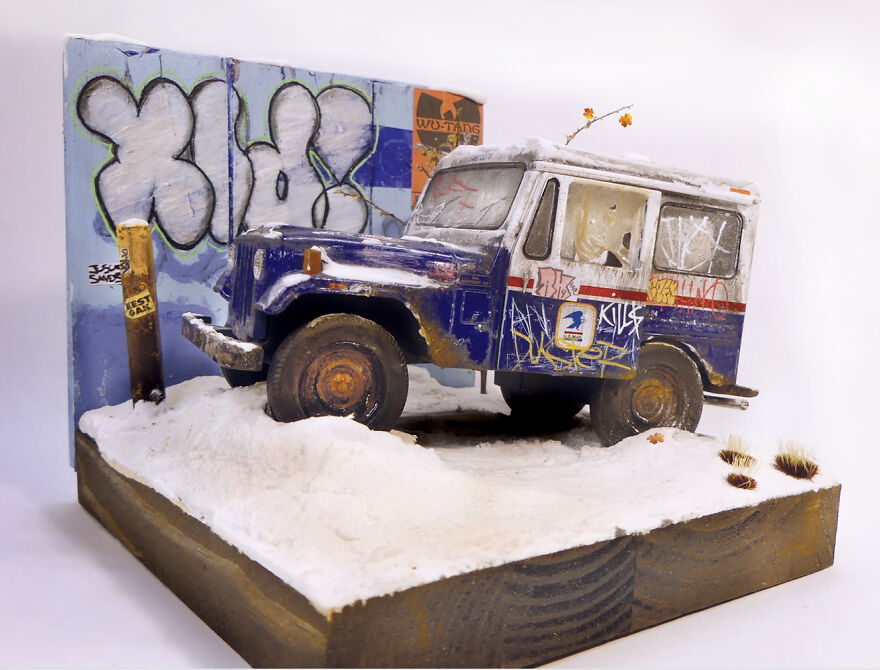 Mini Vintage USPS Truck