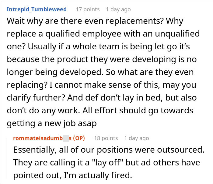 Company Will Lay Off This Person, Asks Them To &ldquo;Remain Professional&rdquo; And Train The Replacements