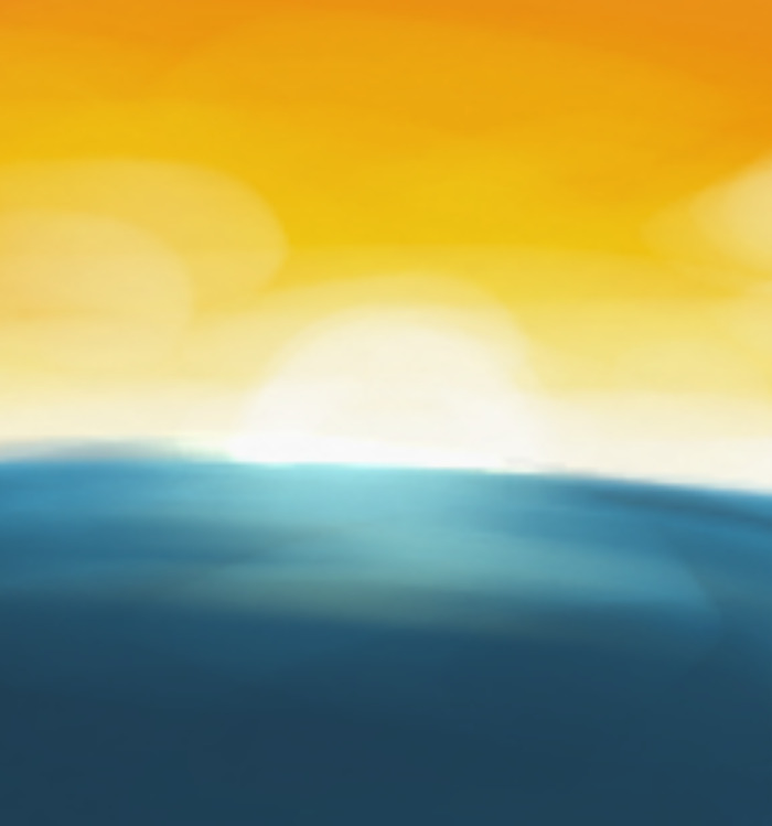 An Aroace Sunset Flag Themed Sunset