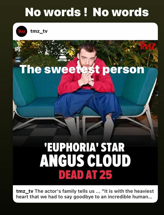 &lsquo;Too Young, Too Soon&rsquo;: &lsquo;Euphoria&rsquo; Actor Angus Cloud Dies At 25 - A Week After Burying His Father