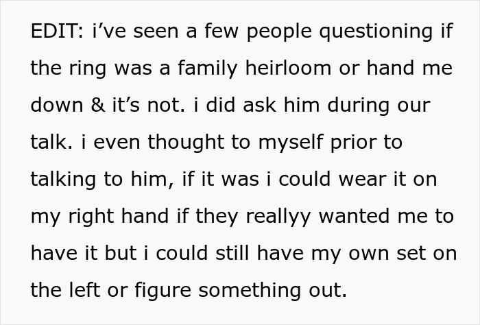 Guy Listens To His Mom’s Advice When Getting Proposal Ring, Instead Of Fiancée’s Detailed Requests Guy Listens To His Mom’s Advice When Getting Proposal Ring, Instead Of Fiancée’s Detailed Requests