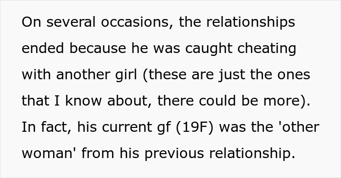 Text on a white background discussing a man's relationship issues. Text on a white background discussing a man's relationship issues.