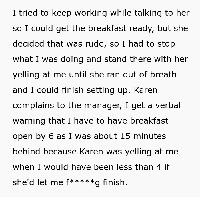Karen Can&rsquo;t Wait 4 Minutes For Breakfast And Yells At Hotel Staff, They Take Petty Revenge