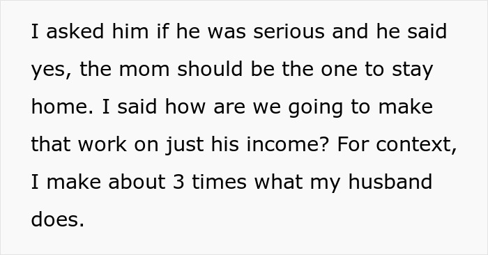 Pregnant Woman Gives Spouse A Wake-Up Call Over His Idea Of Her Being A Stay-At-Home Mom