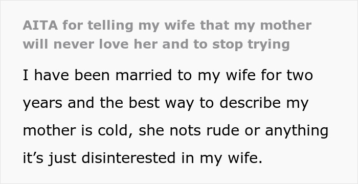 Family Drama Ensues After Wife Keeps Trying To Make MIL Like Her, Husband Tells Her She Never Will